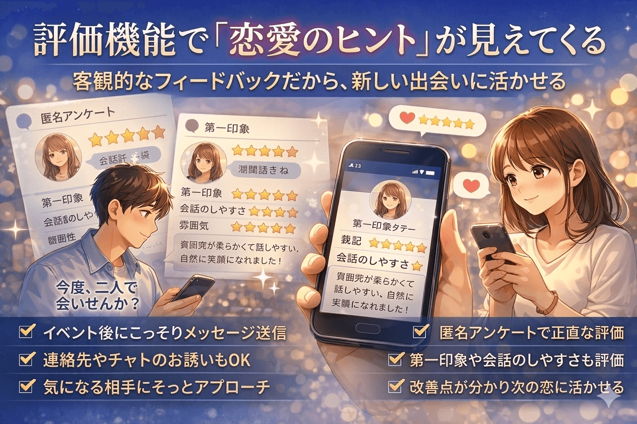 評価機能で「恋愛のヒント」が見えてくる