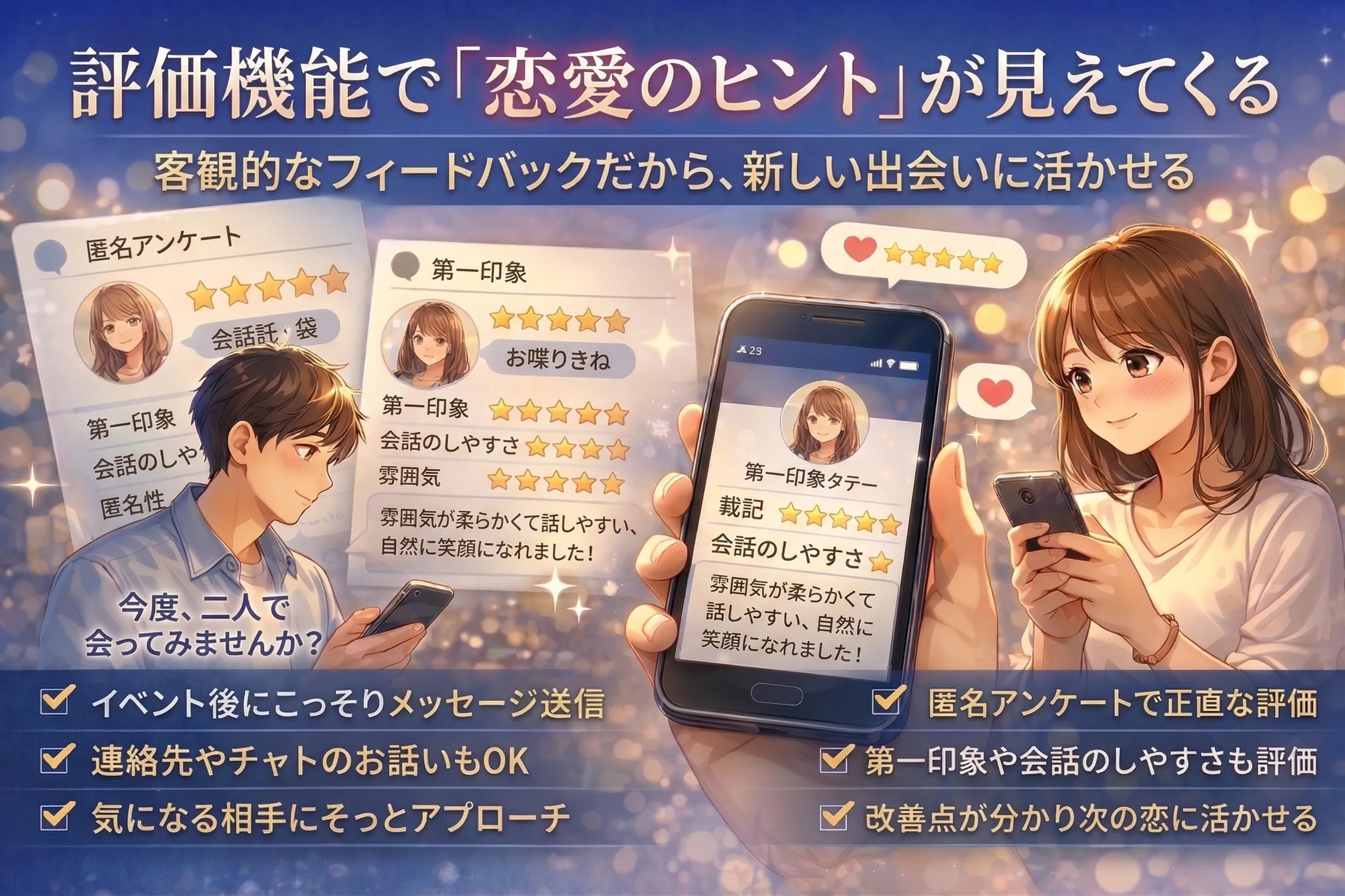 評価機能で「恋愛のヒント」が見えてくる